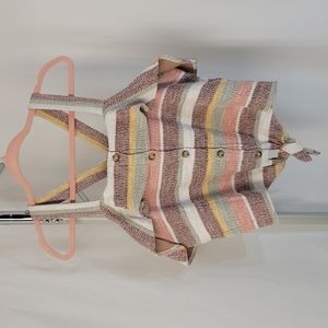 Texture and Thread Madewell Ruffle Tie Front Striped Tank Top, women's large